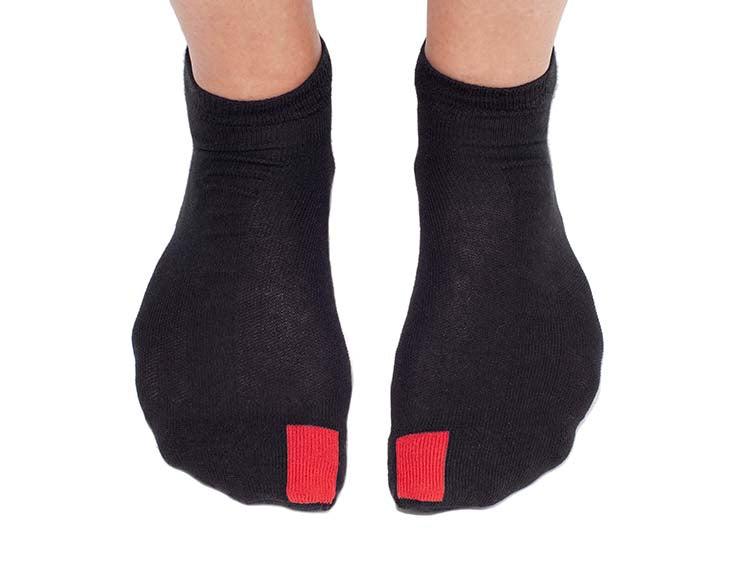 Plus12 - Sneaker Black Cotton - Calcetines respetuosos tobilleros-plus12-Cacles Barefoot-Tienda de calzado barefoot respetuoso minimalista