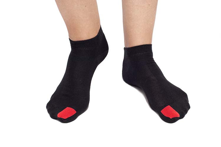 Plus12 - Sneaker Black Cotton - Calcetines respetuosos tobilleros-plus12-Cacles Barefoot-Tienda de calzado barefoot respetuoso minimalista