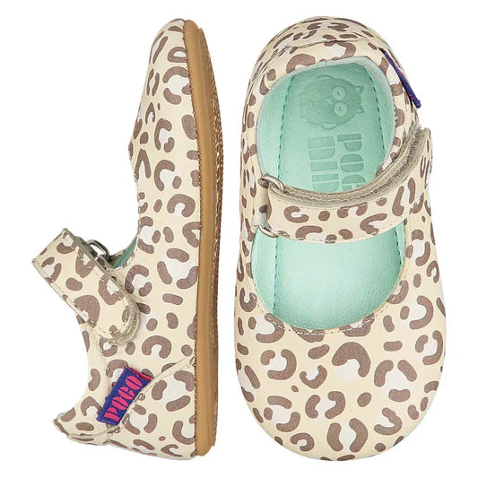 Poco Nido Mighty Shoes Cream Leopard-Poco Nido-Cacles Barefoot