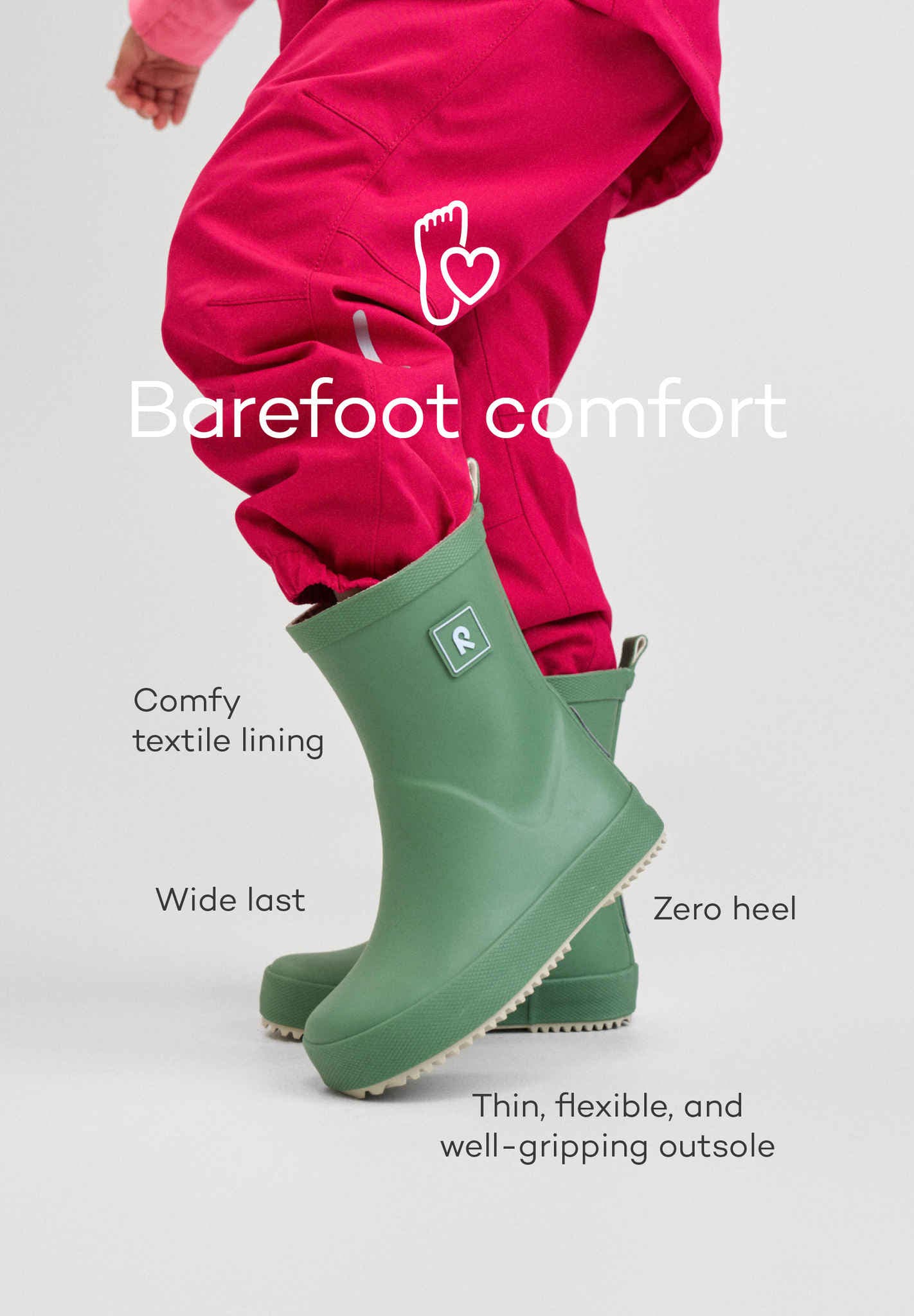 Reima - Ankka Green Clay - Botas de lluvia barefoot