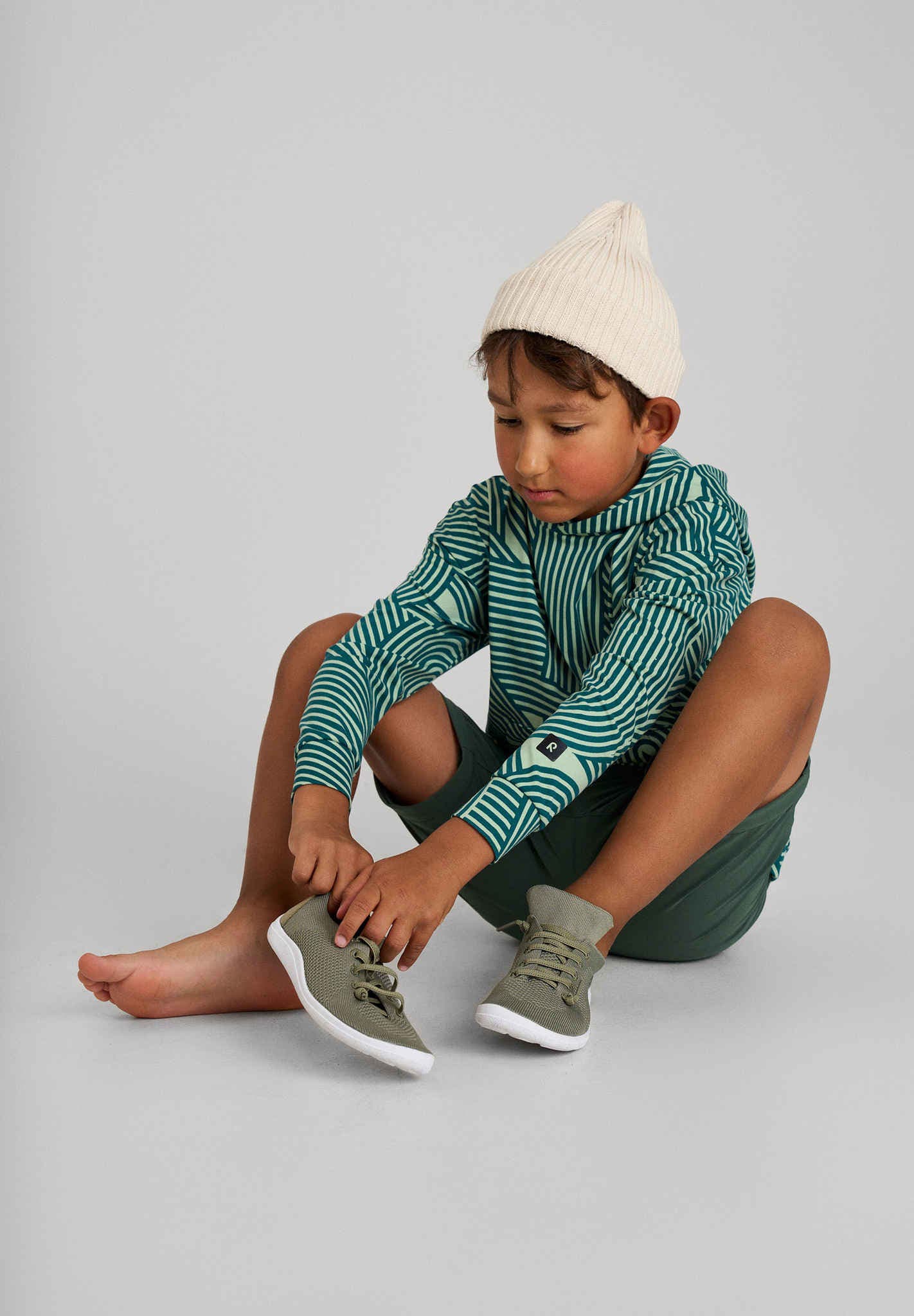 Reima - Astelu Greyish Green - Deportivas barefoot ligeras-Reima-Cacles Barefoot-Tienda de calzado barefoot respetuoso minimalista
