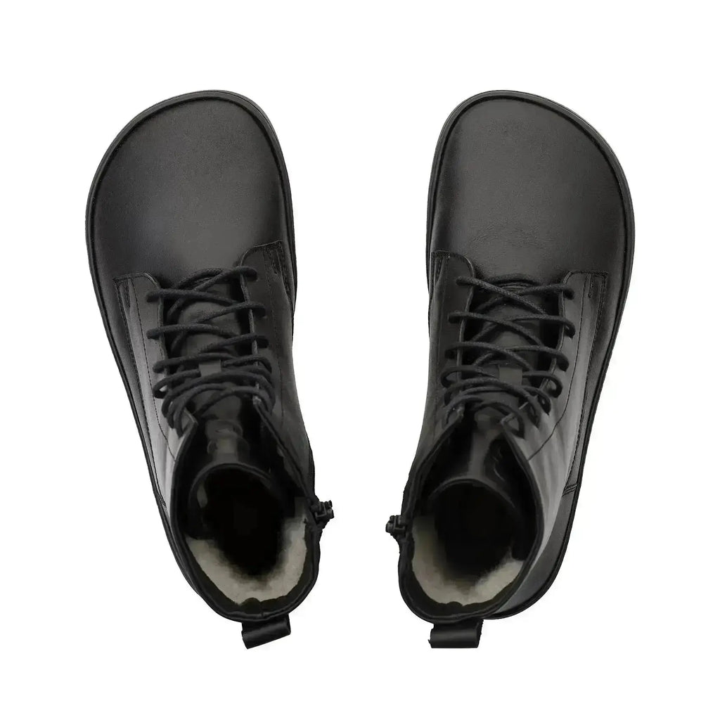 Shapen - Cozy 2.0 Black Smooth Leather - Botas barefoot de invierno