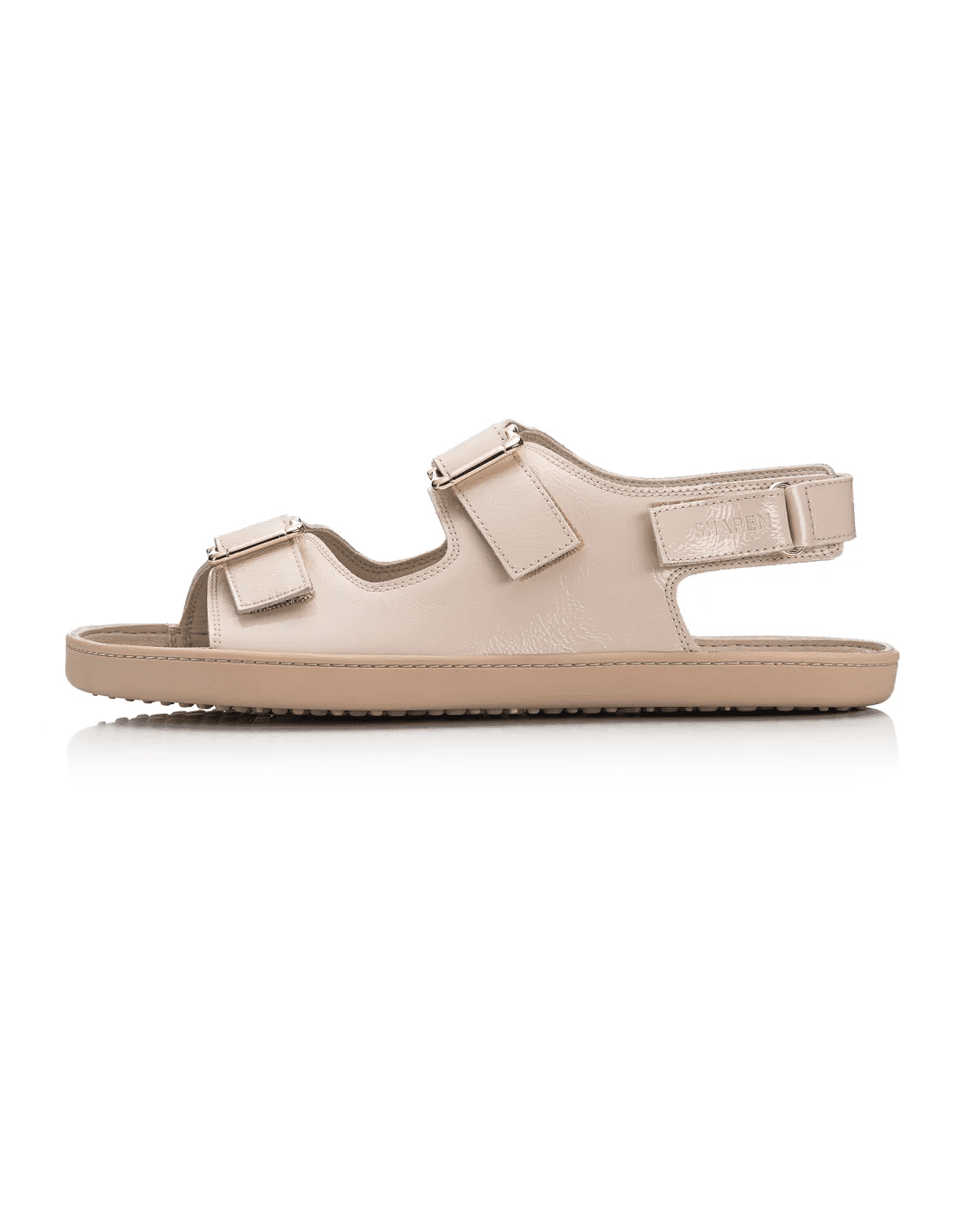 Shapen Dazzle Beige - Sandalias barefoot de hebillas