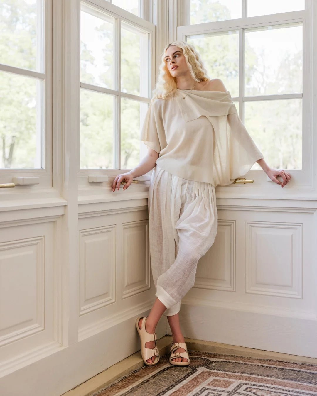 Shapen Dazzle Beige - Sandalias barefoot de hebillas