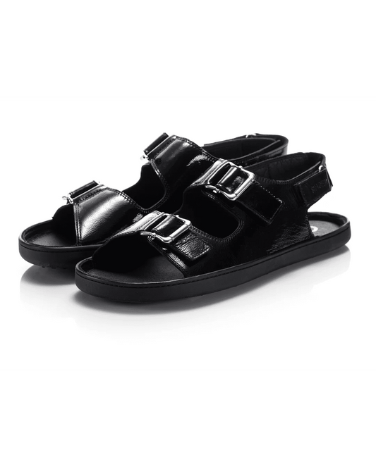 Shapen Dazzle Black - Sandalias barefoot de hebillas