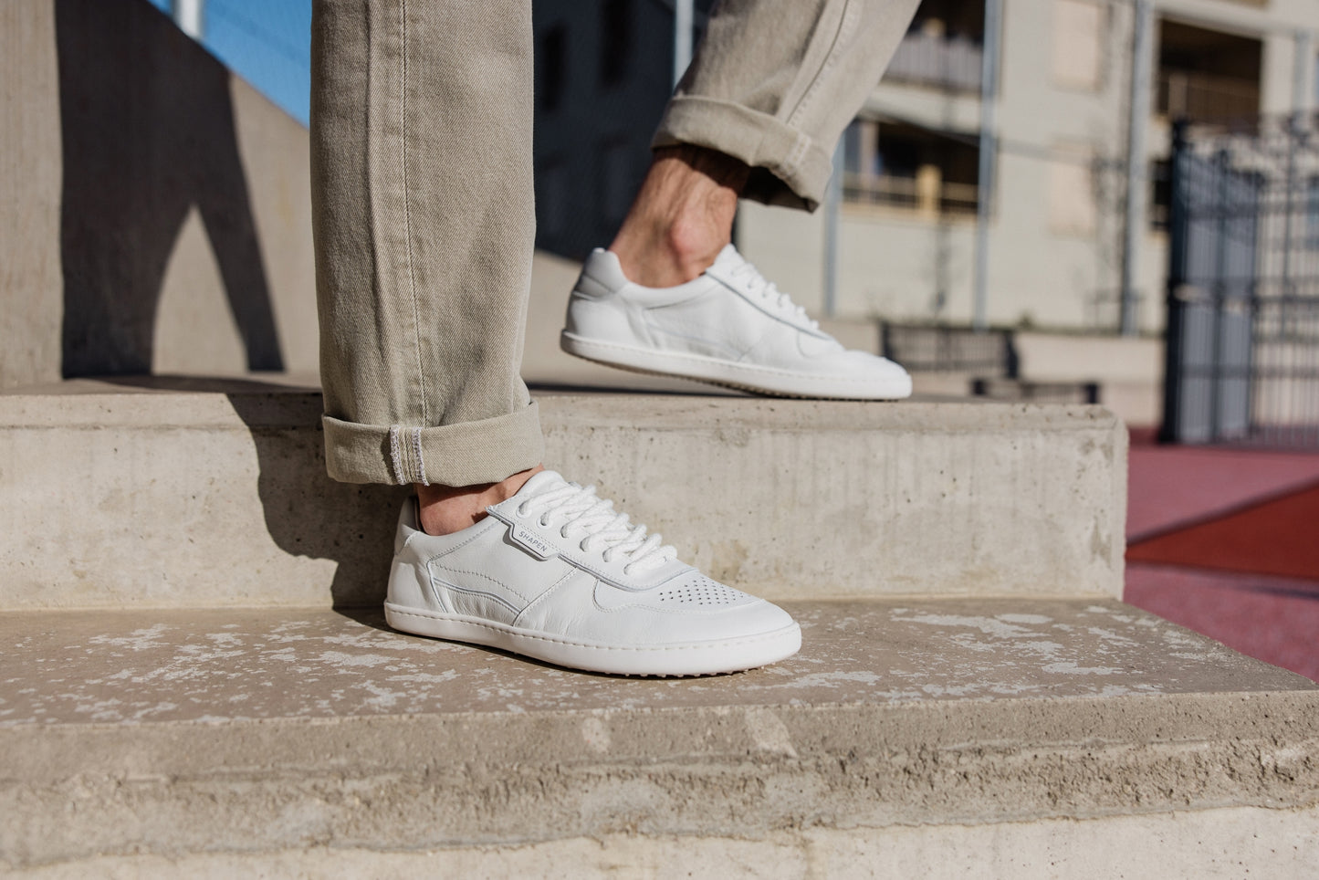Shapen - Flowin White & Grey - Sneakers barefoot