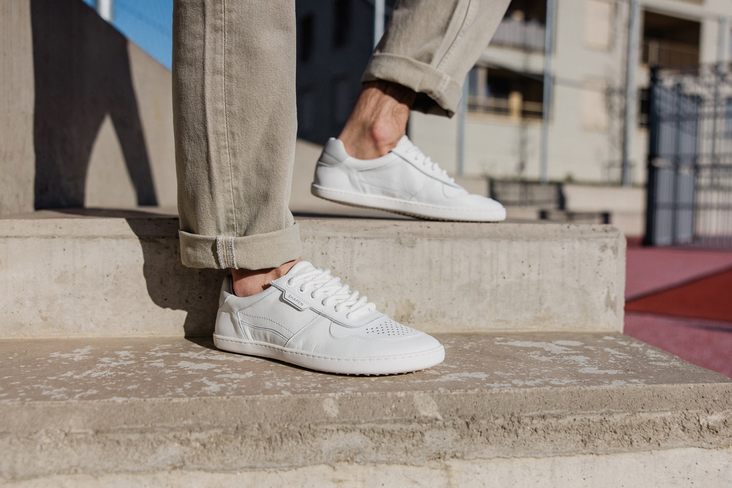 Shapen - Flowin White & Grey - Sneakers barefoot