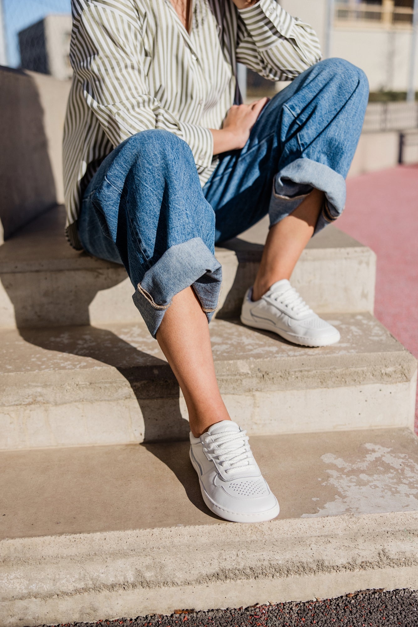 Shapen - Flowin White & Grey - Sneakers barefoot