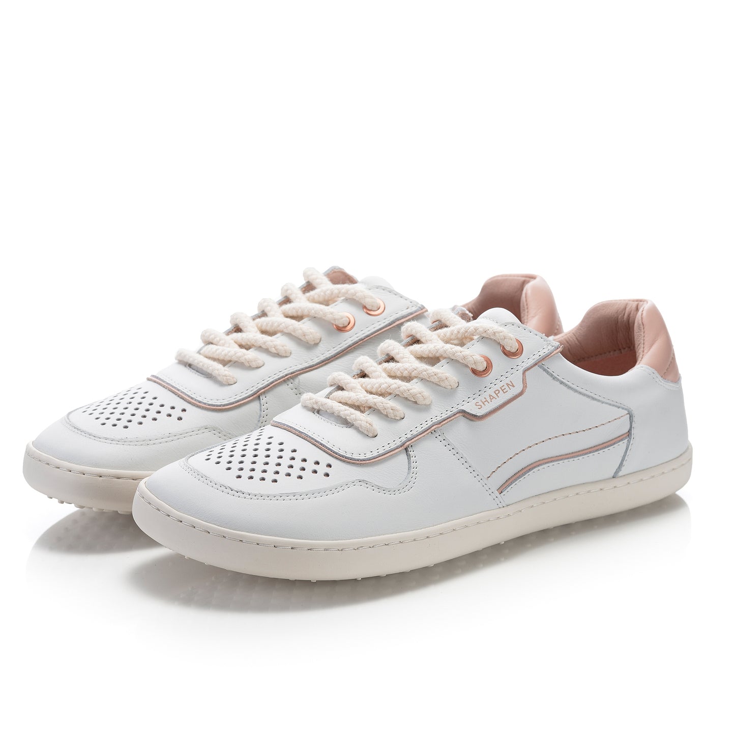 Shapen - Flowin White & Pink - Sneakers barefoot