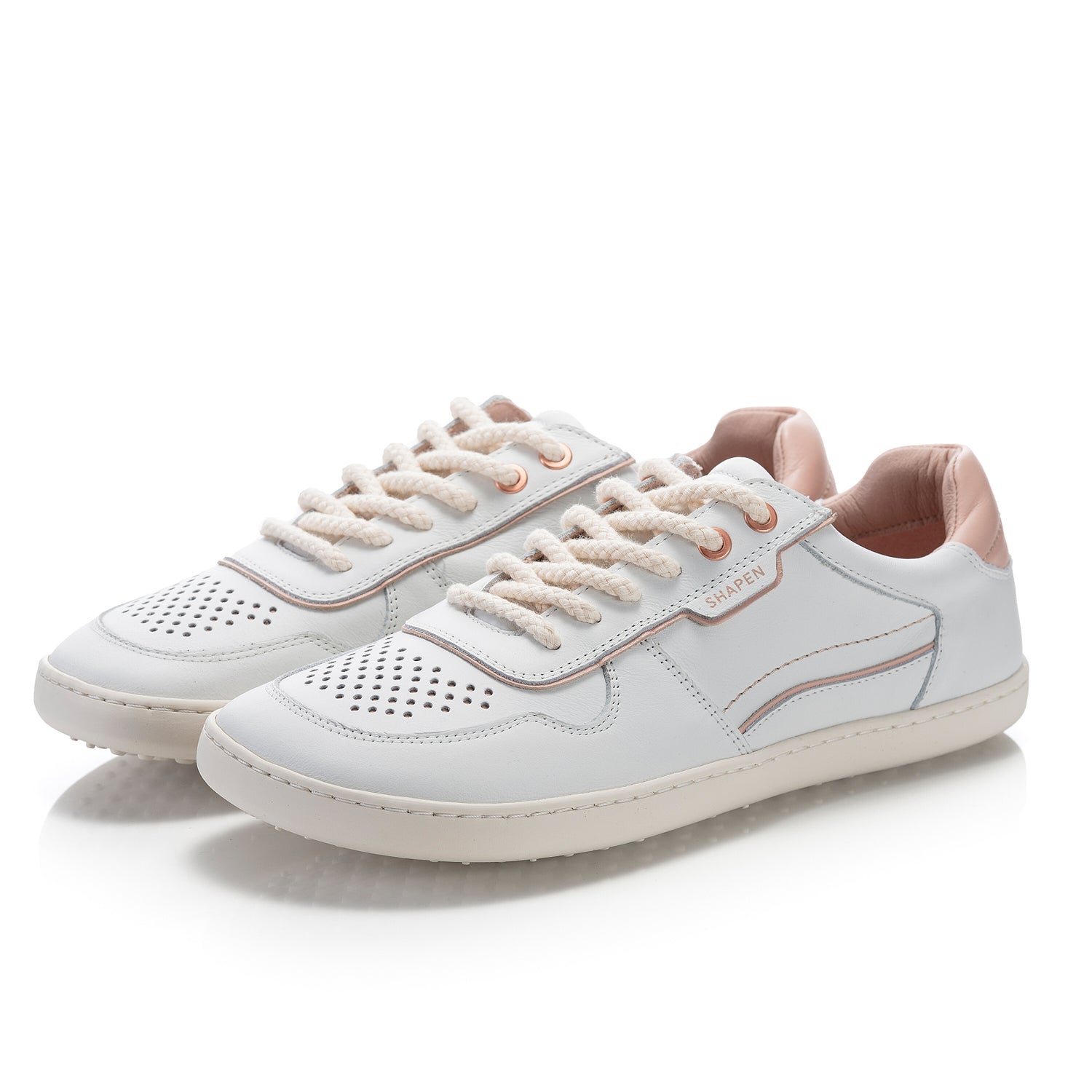Shapen - Flowin White & Pink - Sneakers barefoot