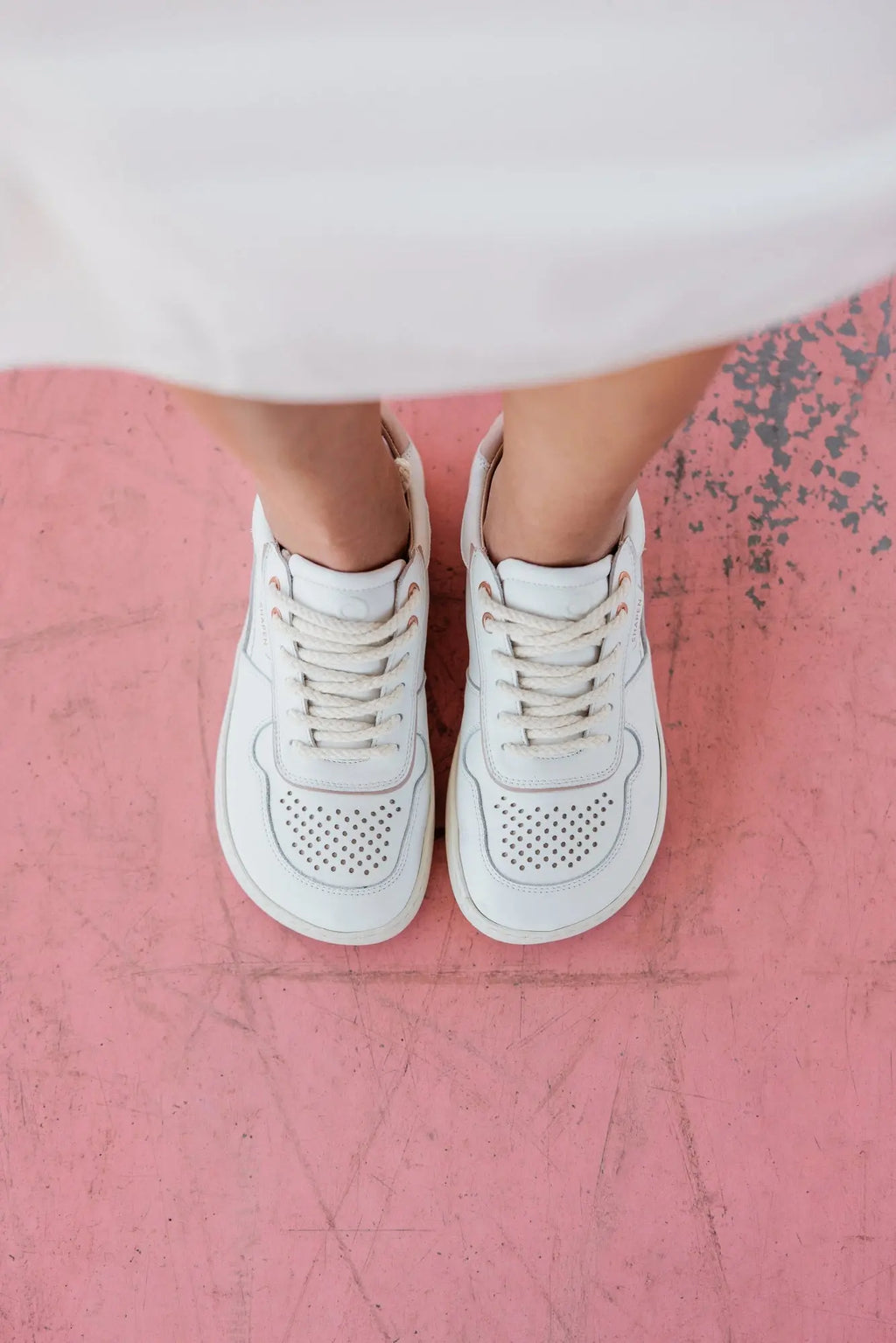 Shapen - Flowin White & Pink - Sneakers barefoot