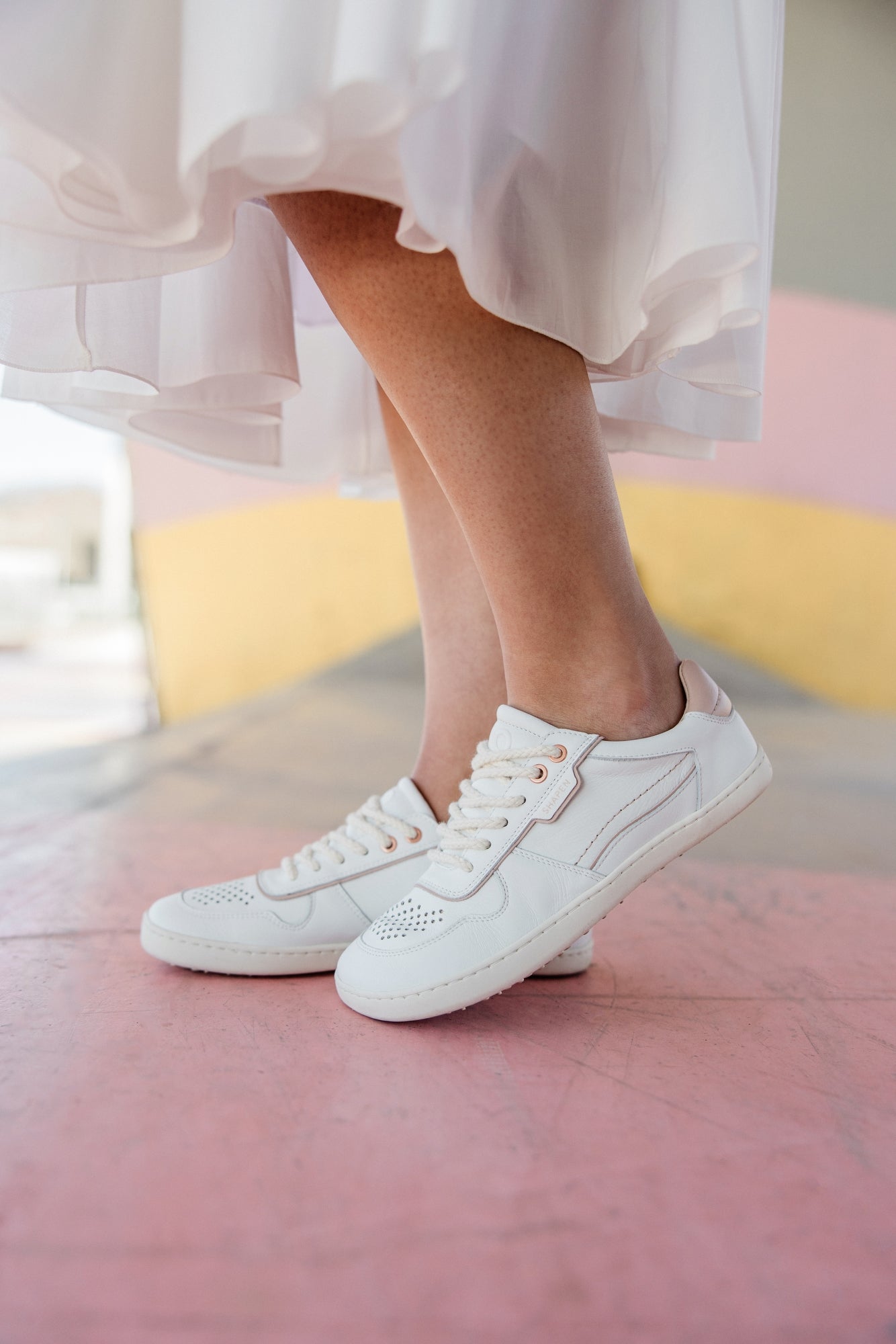 Shapen - Flowin White & Pink - Sneakers barefoot