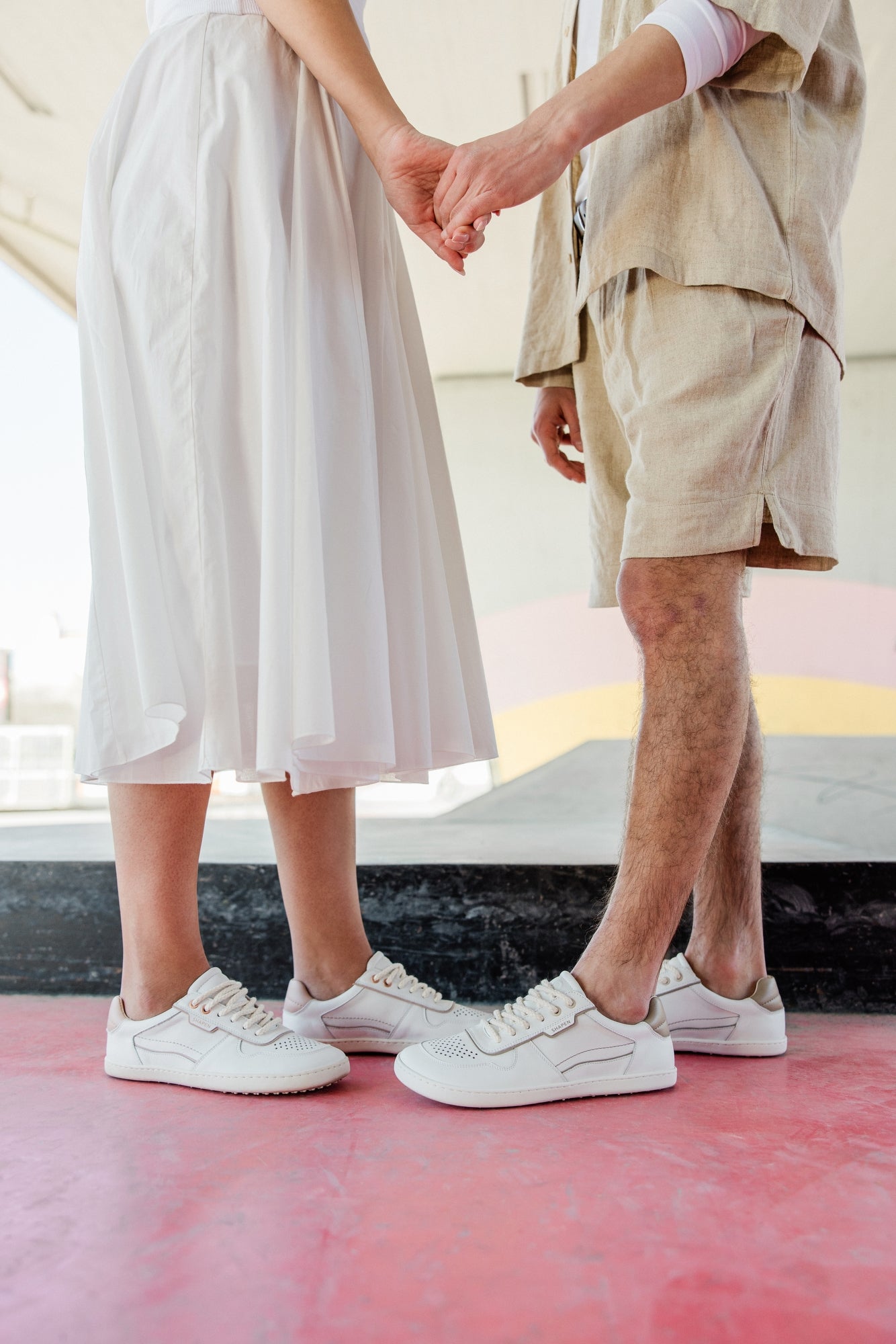 Shapen - Flowin White & Pink - Sneakers barefoot