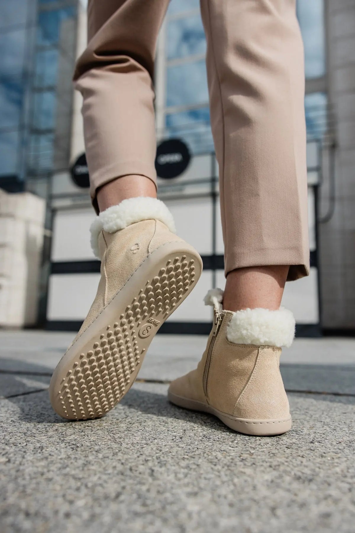 Shapen - Fluffy 2.0 Beige - Botines de invierno barefoot