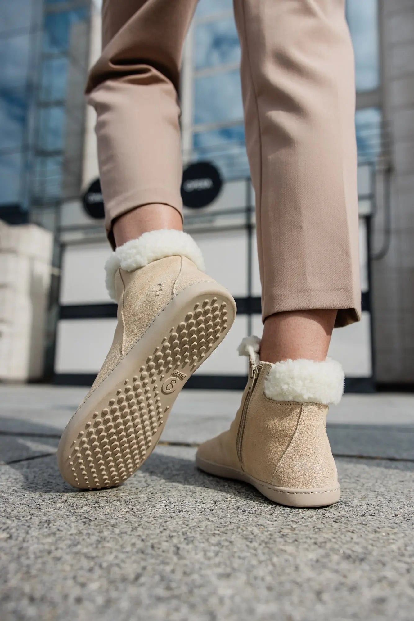Shapen - Fluffy 2.0 Beige - Botines de invierno barefoot