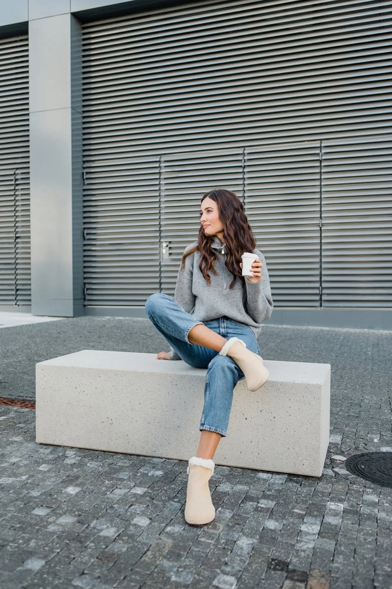 Shapen - Fluffy 2.0 Beige - Botines de invierno barefoot