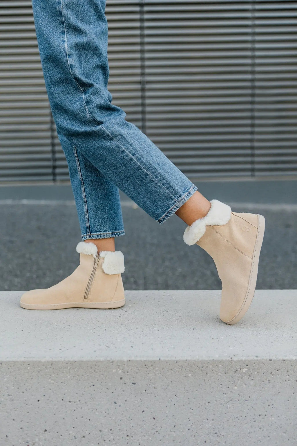 Shapen - Fluffy 2.0 Beige - Botines de invierno barefoot