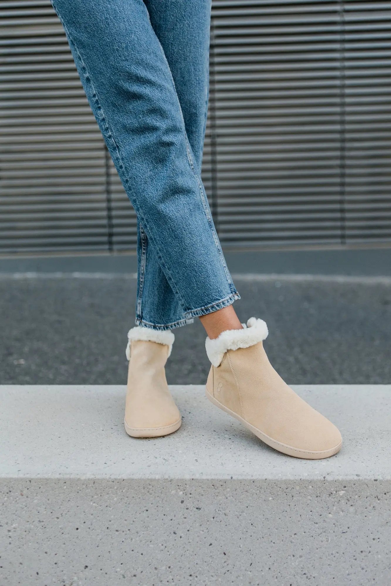 Shapen - Fluffy 2.0 Beige - Botines de invierno barefoot