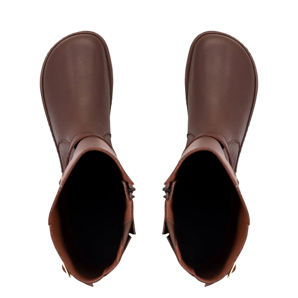 Shapen - Glam Knee Brown Leather - Bottes hautes barefoot