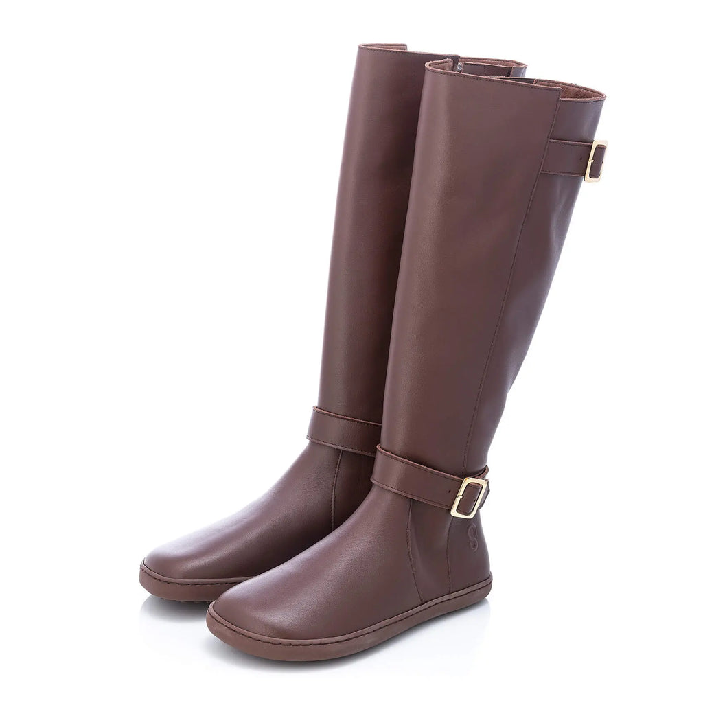 Shapen - Glam Knee Brown Leather - Bottes hautes barefoot