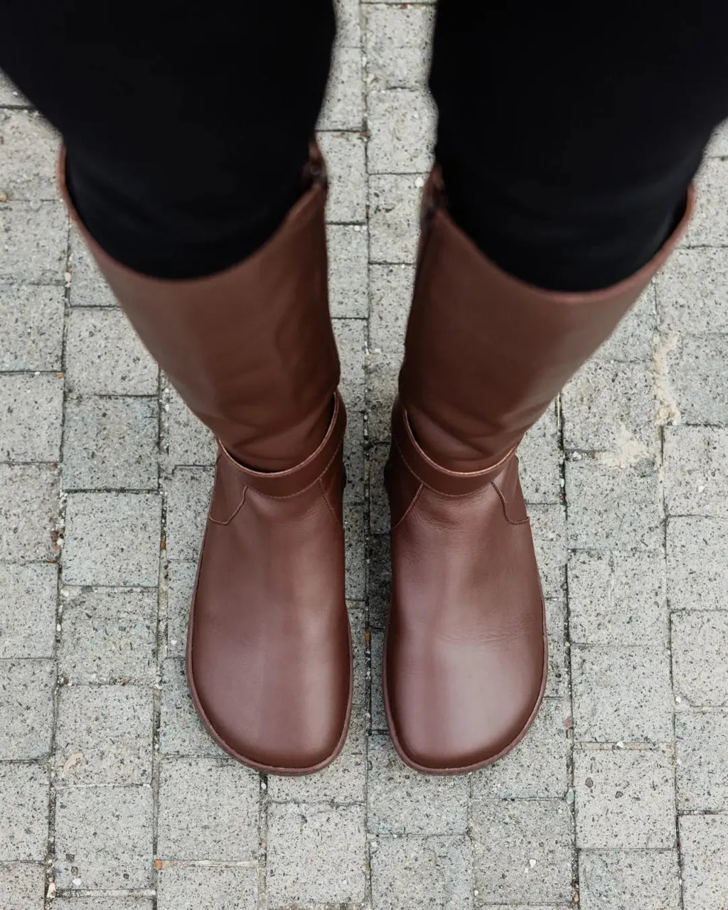 Shapen - Glam Knee Brown Leather - Bottes hautes barefoot