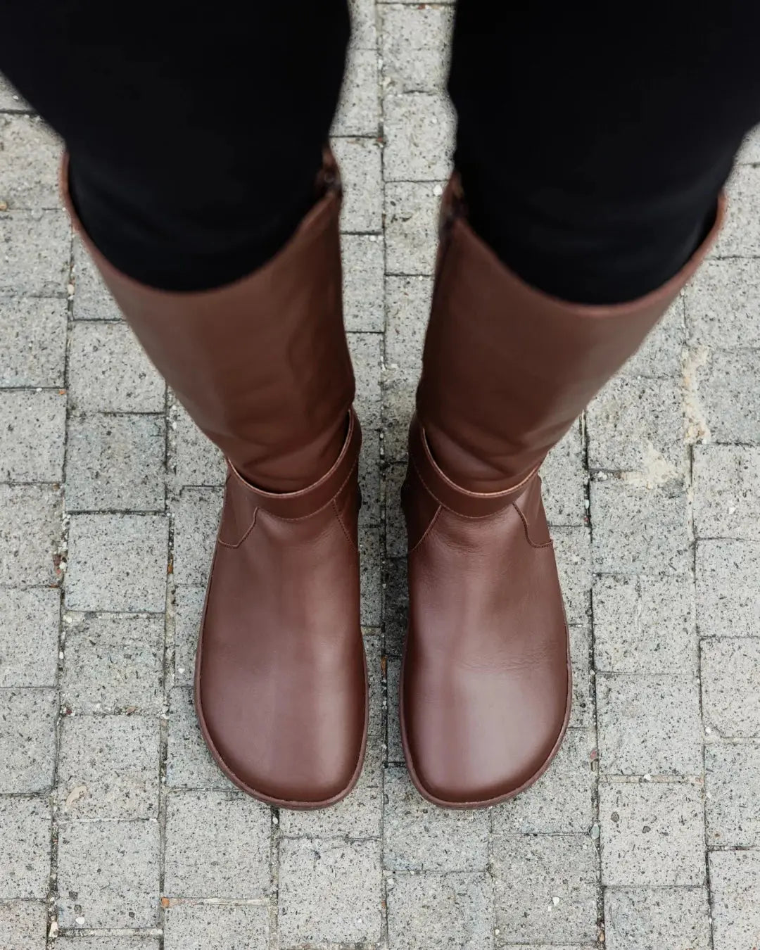 Shapen - Glam Knee Brown Leather - Bottes hautes barefoot