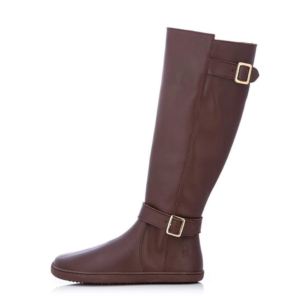Shapen - Glam Knee Brown Leather - Bottes hautes barefoot
