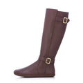 Shapen - Glam Knee Brown Leather Vegan - Botas altas barefoot