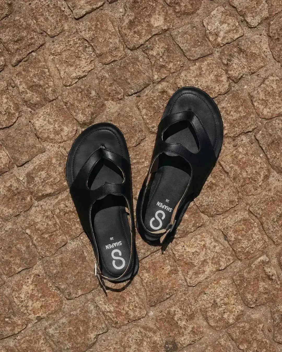 Shapen - Mai 2.0 Black - Sandalias barefoot negras para mujer