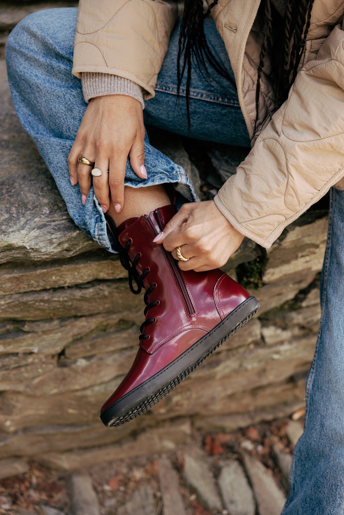 Shapen - Maverick Bordeaux - Botas de combate barefoot