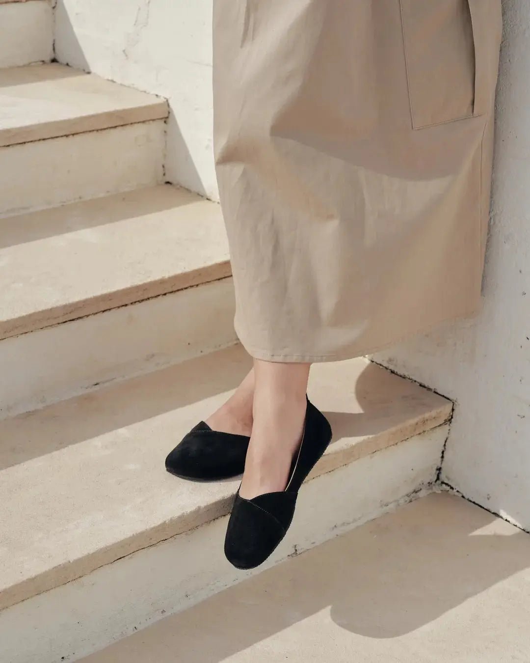 Shapen - Peony 2.0 Black Suede - Bailarinas barefoot