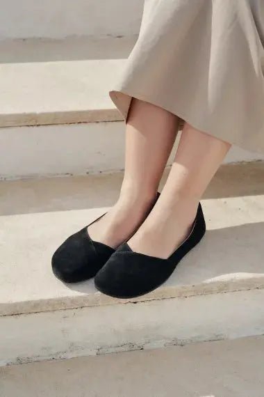 Shapen - Peony 2.0 Black Suede - Bailarinas barefoot