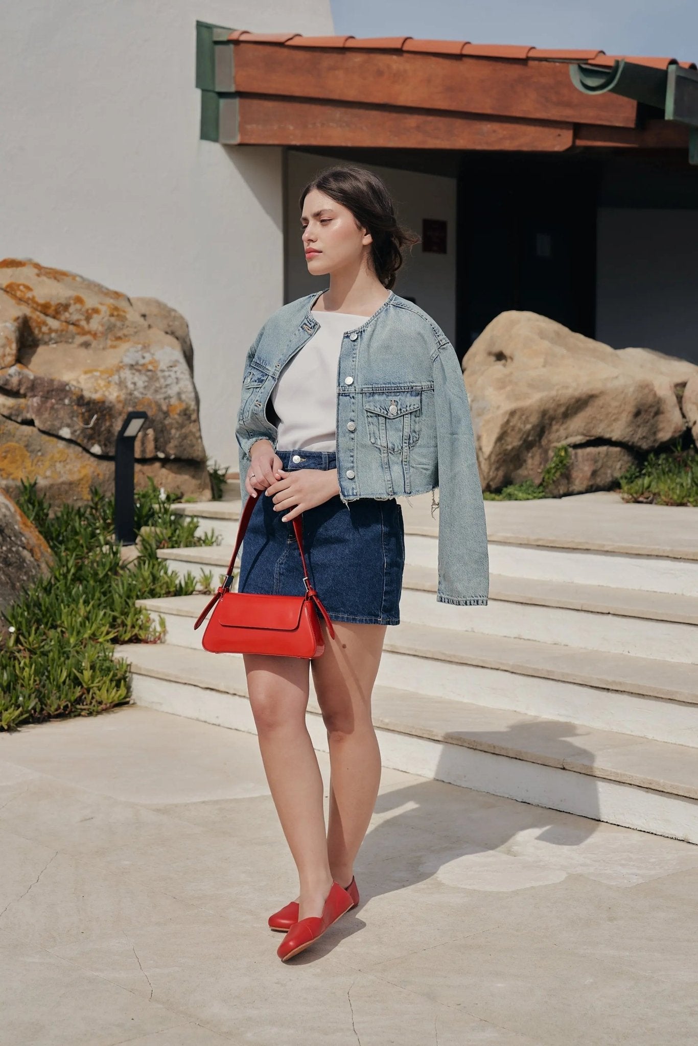 Shapen - Peony 2.0 Cherry Leather - Bailarinas barefoot