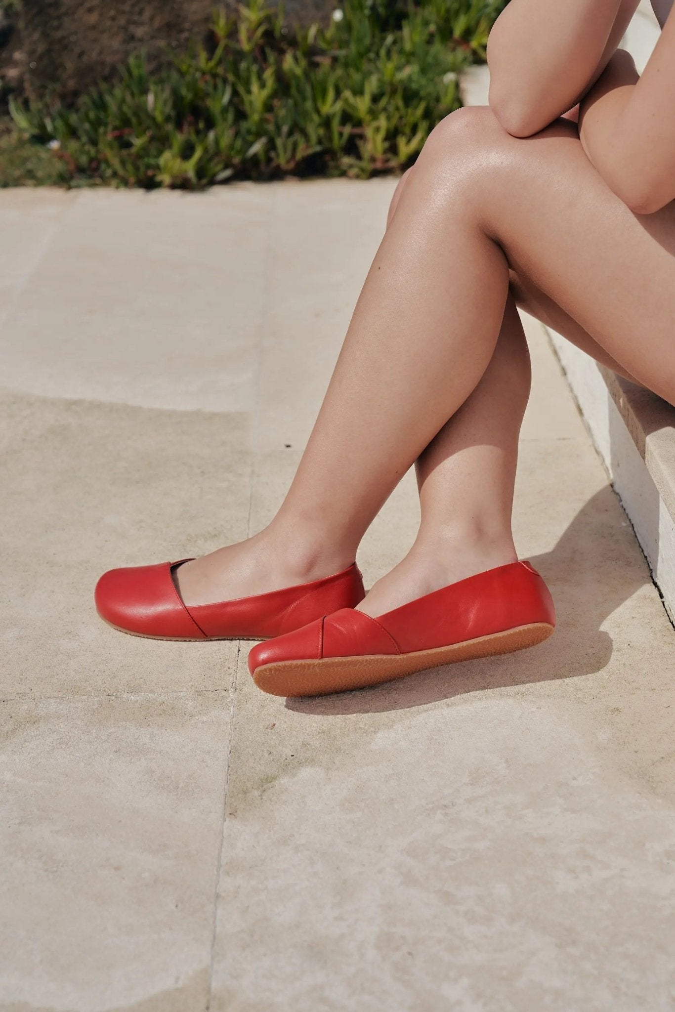 Shapen - Peony 2.0 Cherry Leather - Bailarinas barefoot