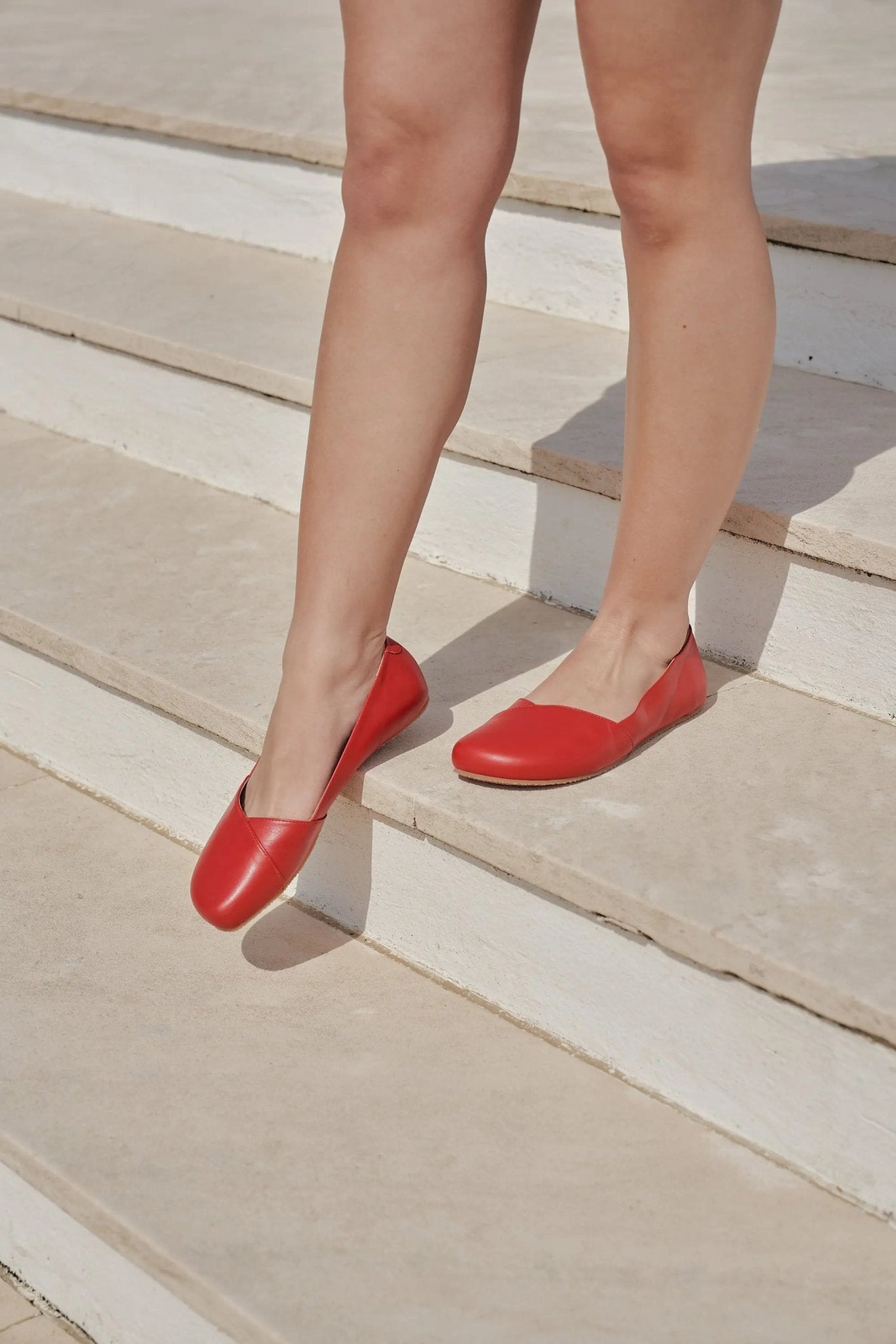 Shapen - Peony 2.0 Cherry Leather - Bailarinas barefoot