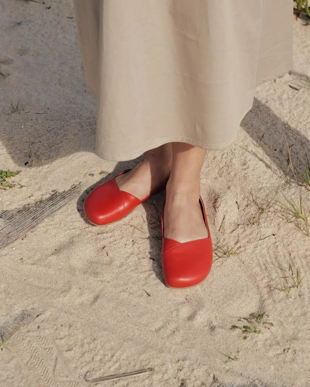 Shapen - Peony 2.0 Cherry Leather - Bailarinas barefoot