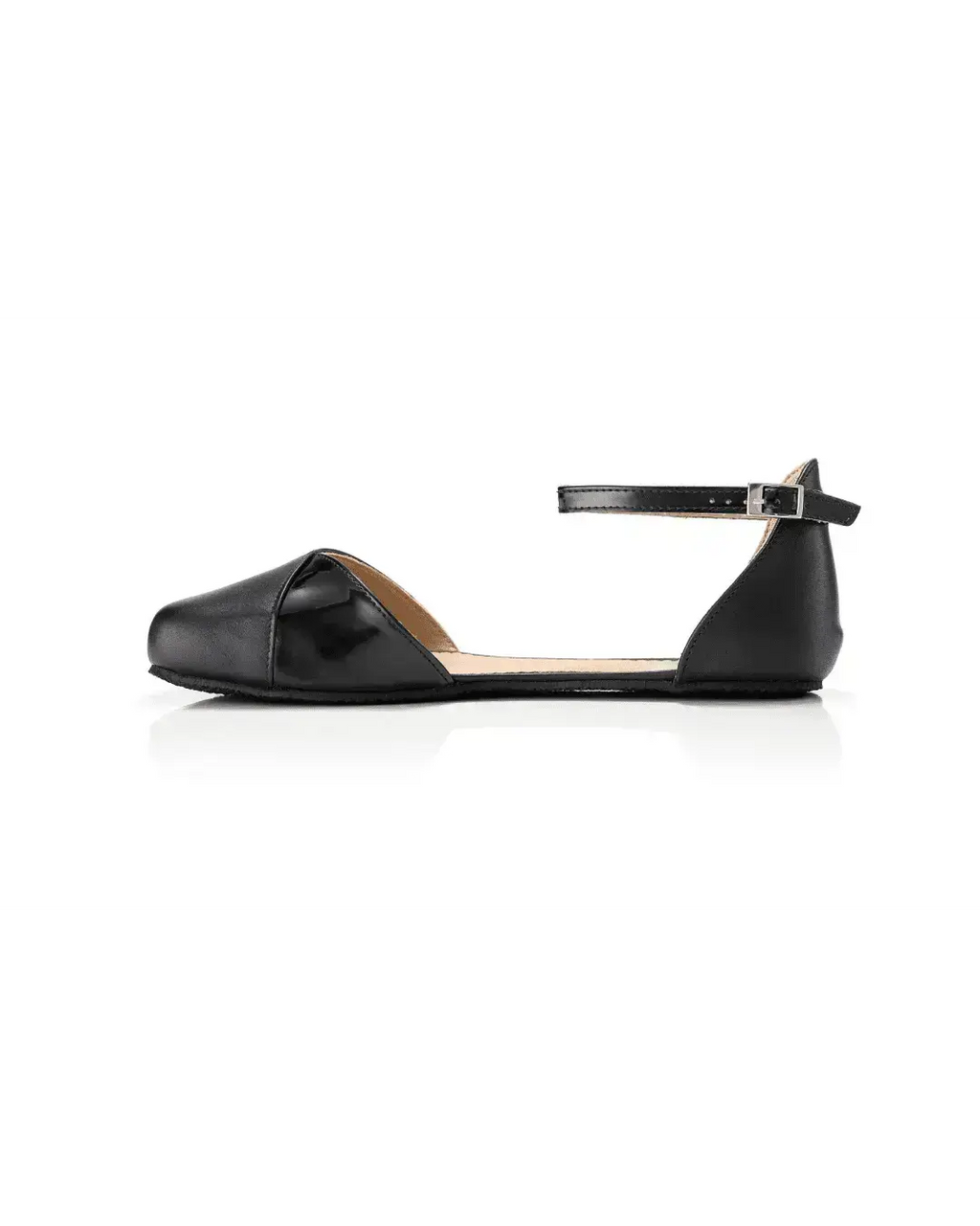 Shapen – Poppy Black - Bailarinas abiertas barefoot negras para mujer