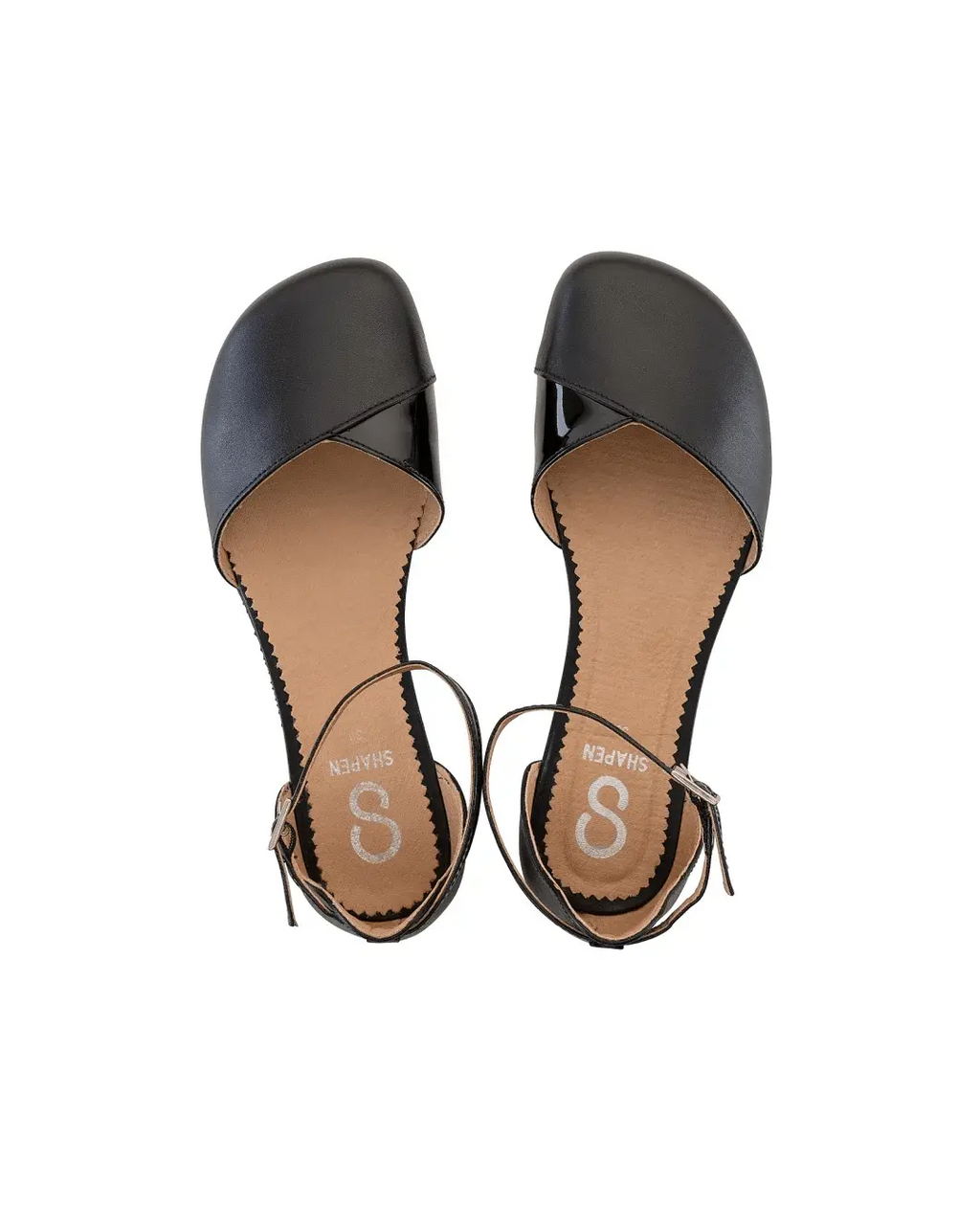 Shapen – Poppy Black Vegan - Bailarinas abiertas barefoot