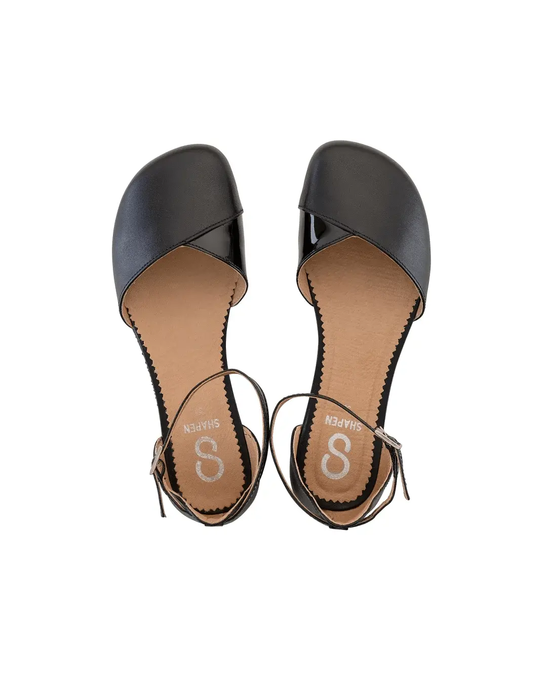 Shapen – Poppy Black Vegan - Bailarinas abiertas barefoot