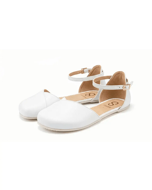 Shapen – Poppy White - Bailarinas abiertas barefoot
