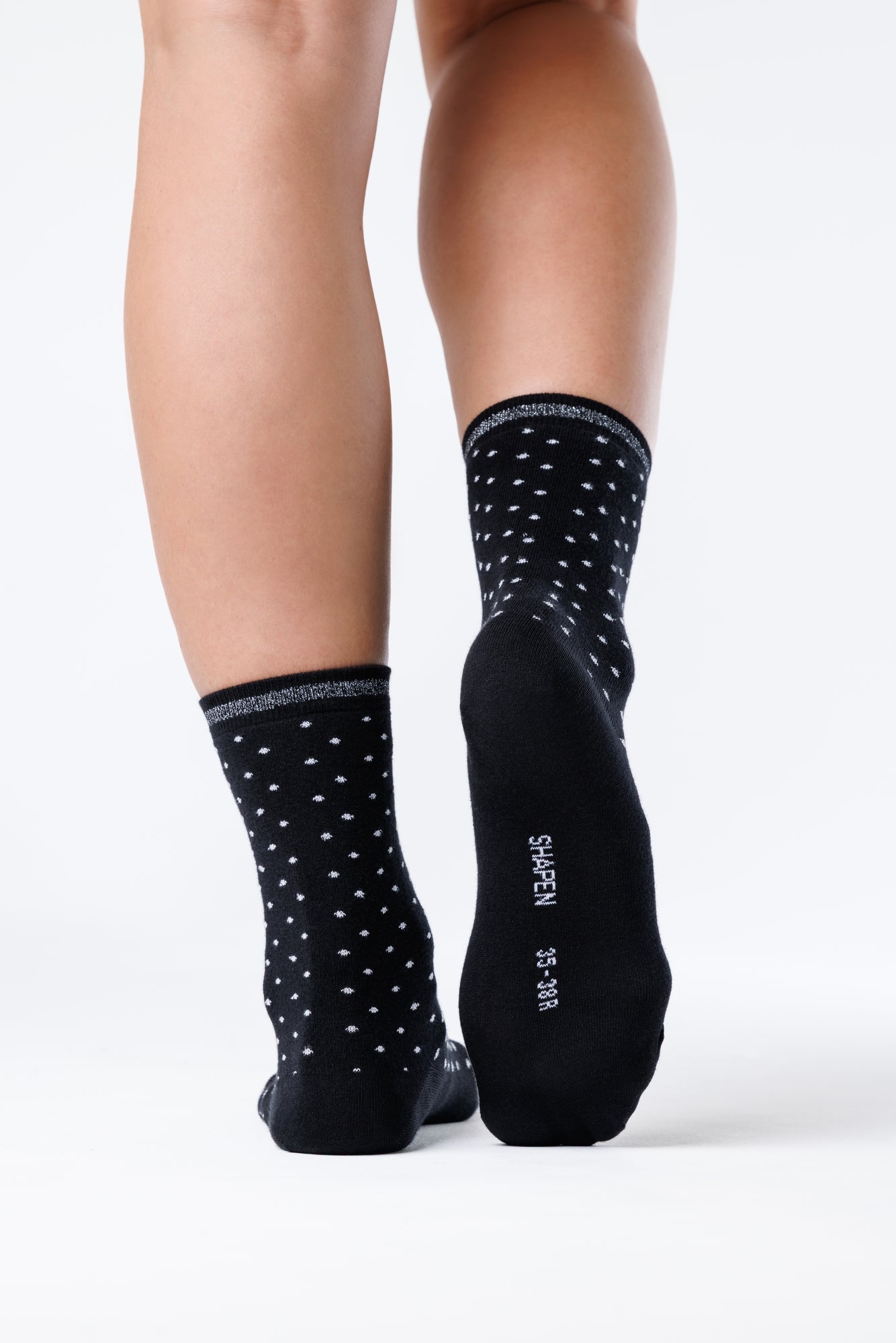 Shapen Stardust Black Lurex - calcetines barefoot con brilli-brilli