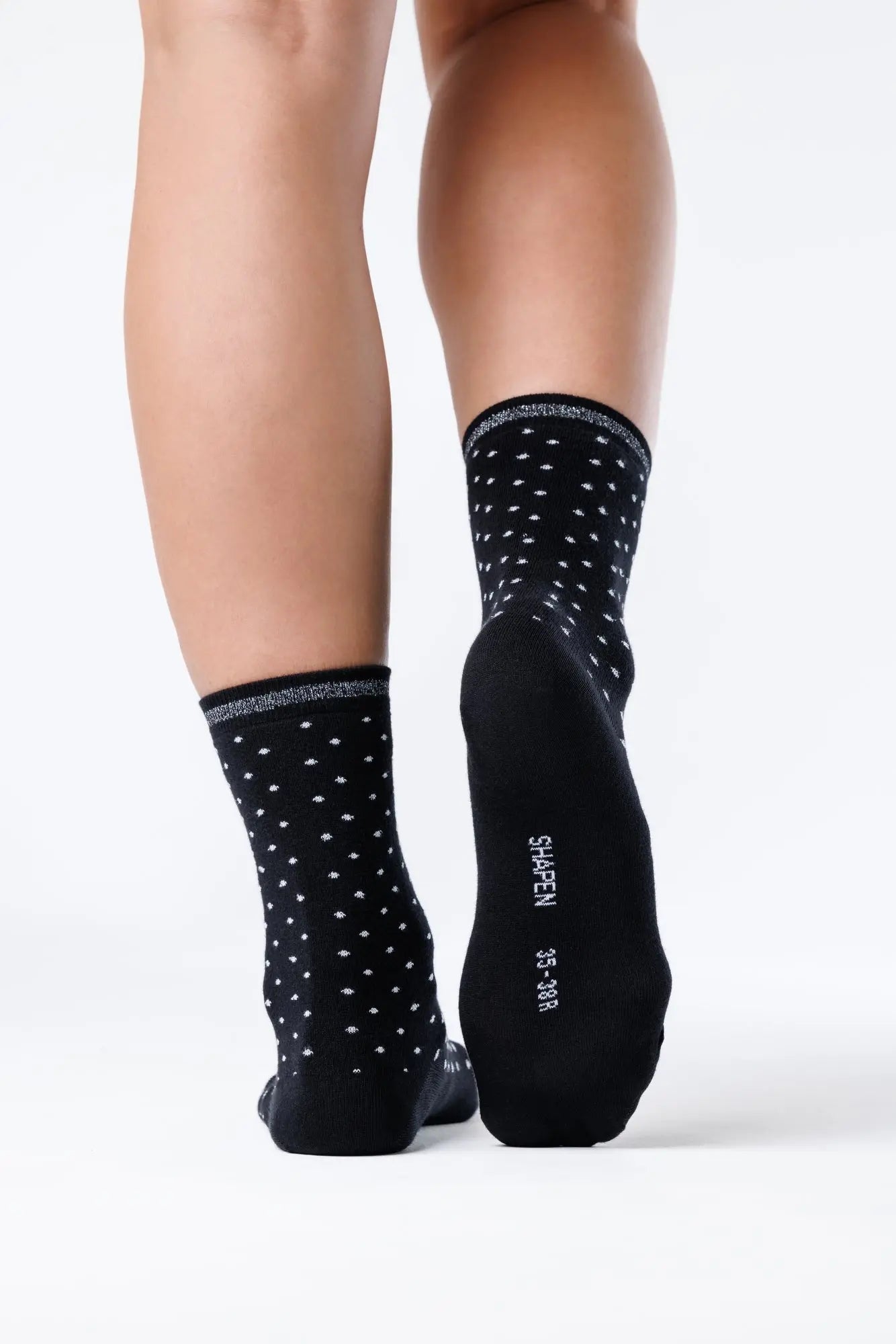 Shapen Stardust Black Lurex - calcetines barefoot con brilli-brilli