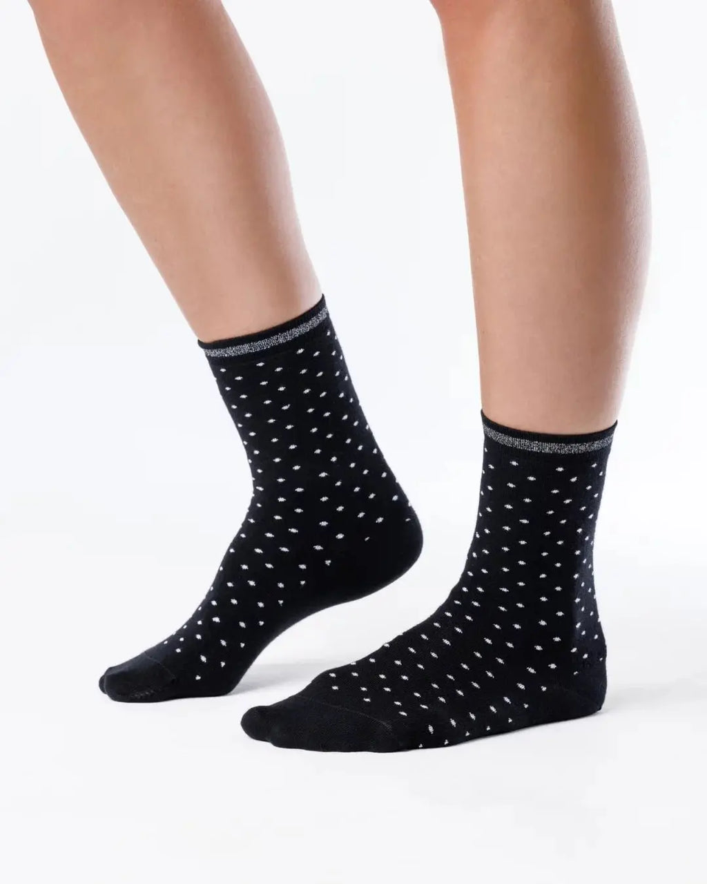 Shapen Stardust Black Lurex - calcetines barefoot con brilli-brilli