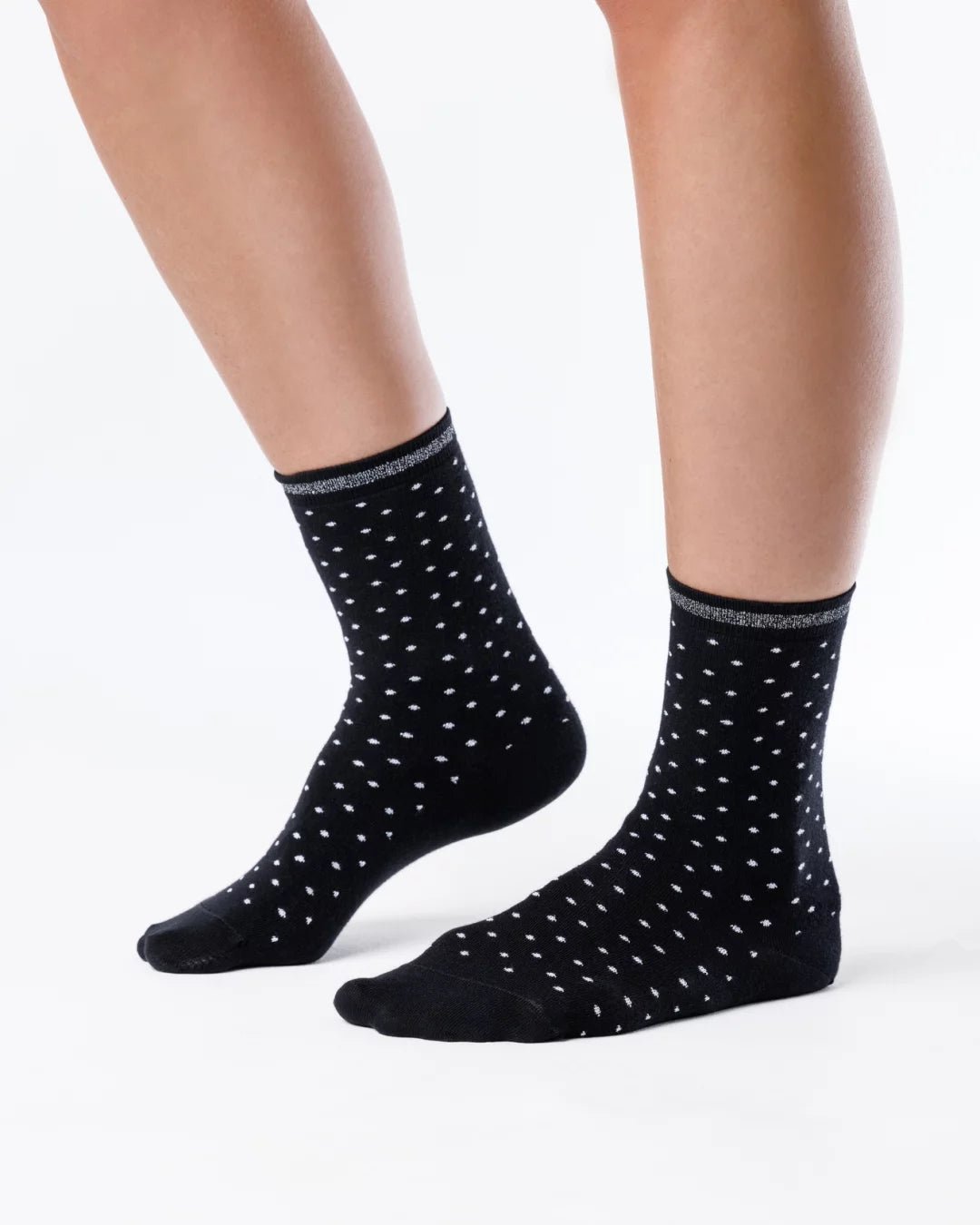 Shapen Stardust Black Lurex - calcetines barefoot con brilli-brilli