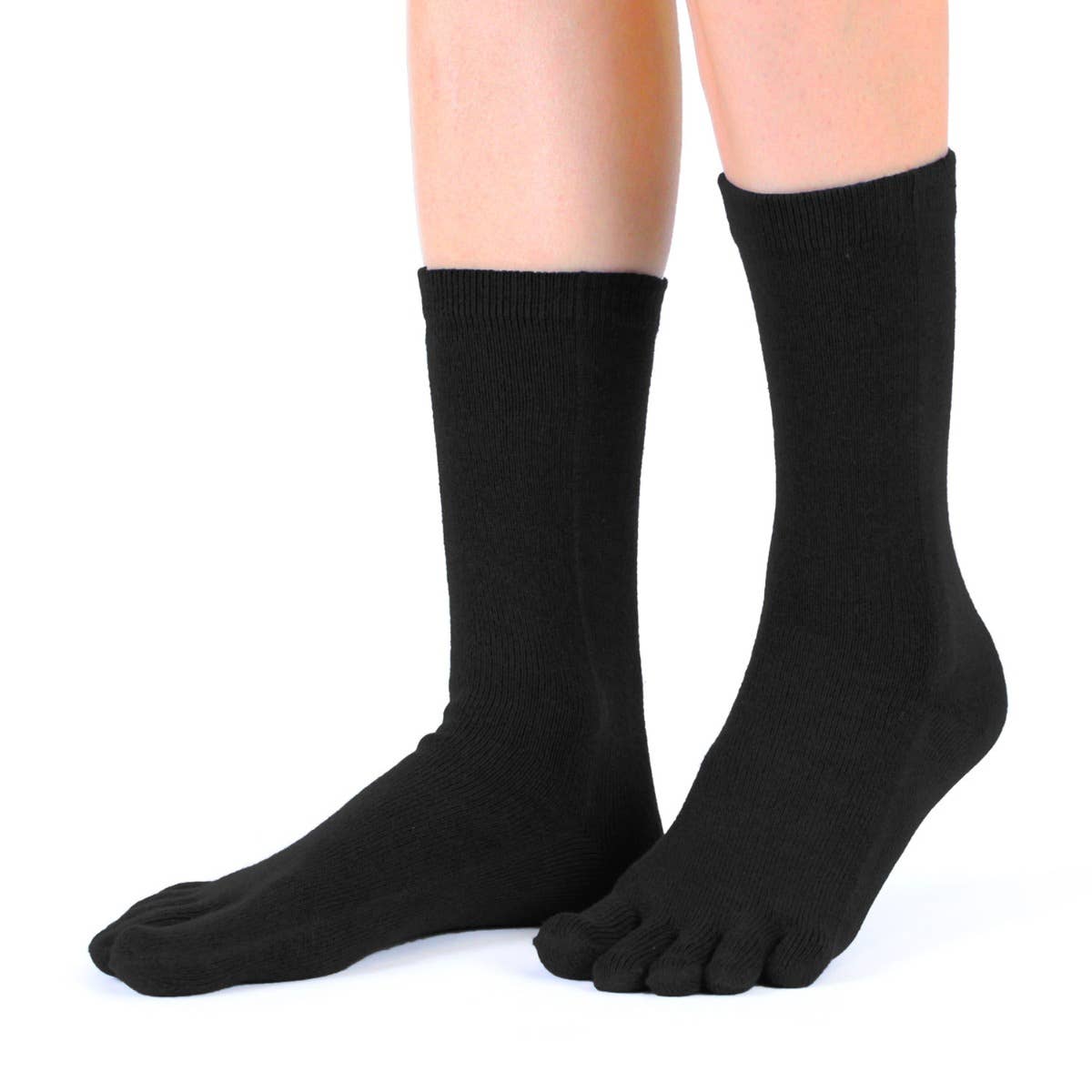 TOETOE - Calcetines de dedos de media caña - Tallas 35-46 - Black-TOETOE-Cacles Barefoot-Tienda de calzado barefoot respetuoso minimalista