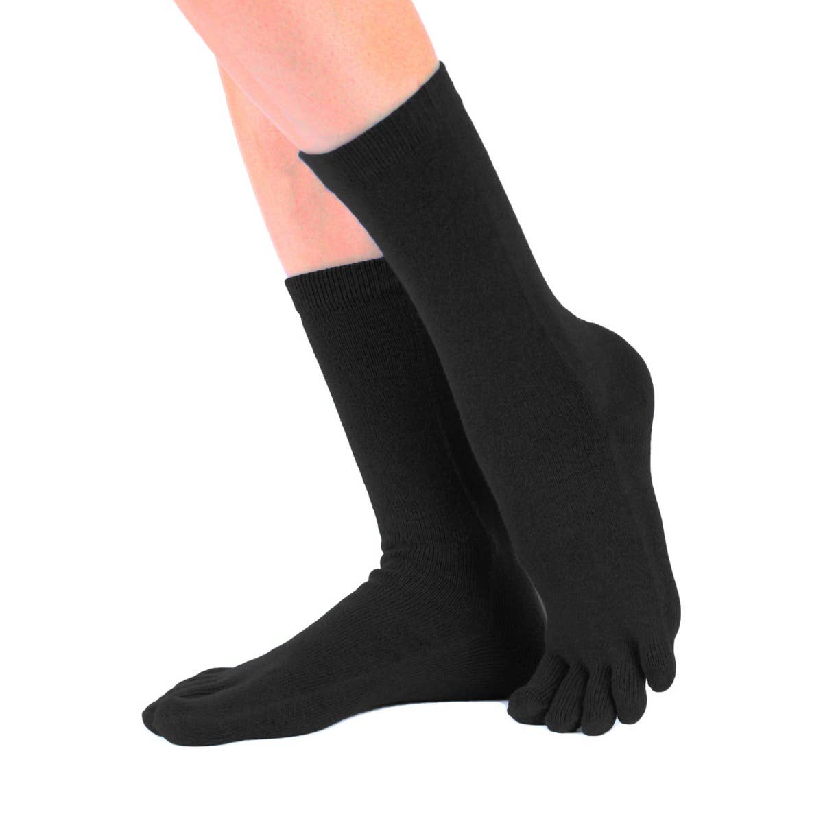 TOETOE - Calcetines de dedos de media caña - Tallas 35-46 - Black-TOETOE-Cacles Barefoot-Tienda de calzado barefoot respetuoso minimalista