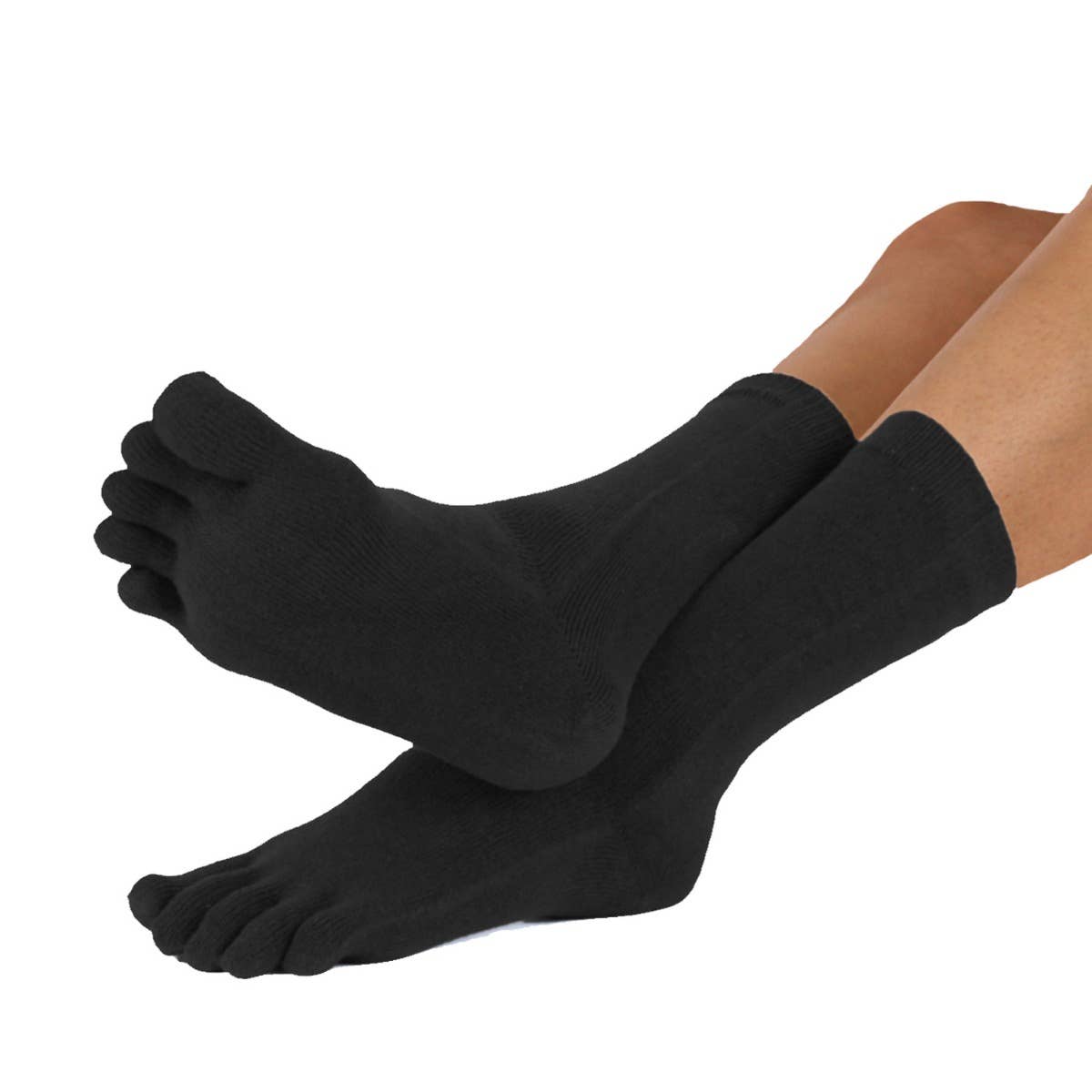 TOETOE - Calcetines de dedos de media caña - Tallas 35-46 - Black-TOETOE-Cacles Barefoot-Tienda de calzado barefoot respetuoso minimalista