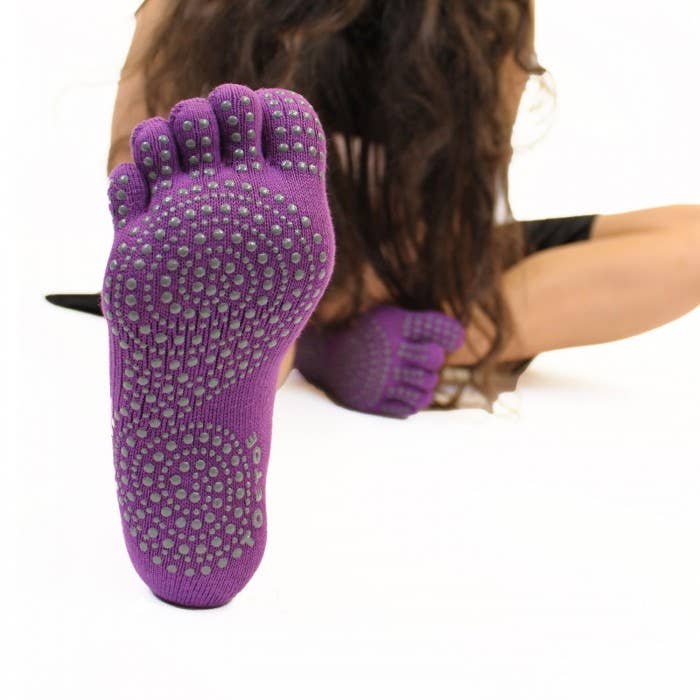 TOETOE - calcetines cortos de dedos - Yoga & Pilates Tallas 35-38 / Purple-TOETOE-Cacles Barefoot-Tienda de calzado barefoot respetuoso minimalista