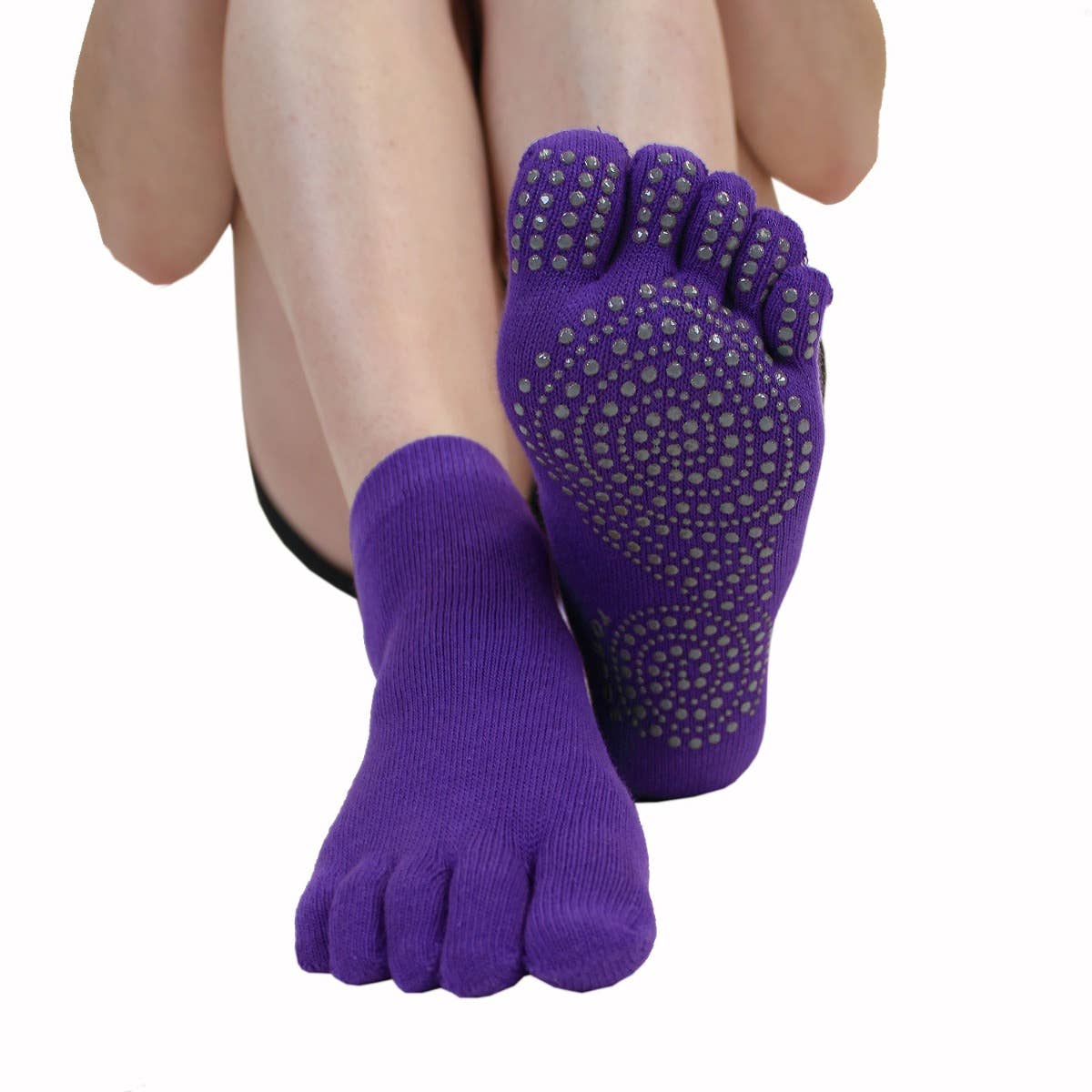 TOETOE - calcetines cortos de dedos - Yoga & Pilates Tallas 35-38 / Purple-TOETOE-Cacles Barefoot-Tienda de calzado barefoot respetuoso minimalista