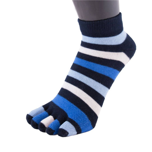TOETOE - calcetines cortos de dedos - tallas 35-46 / Striped Denim-TOETOE-Cacles Barefoot-Tienda de calzado barefoot respetuoso minimalista